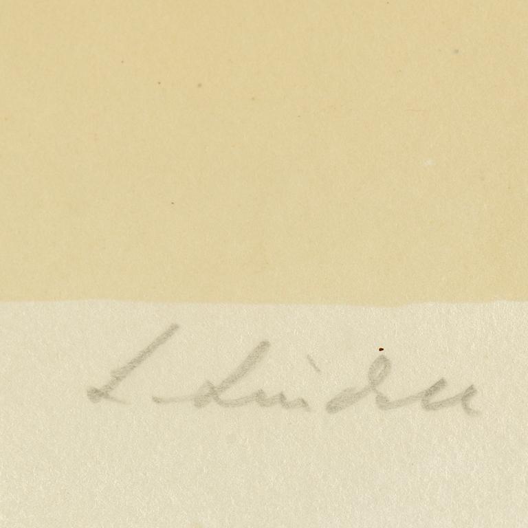 LAGE LINDELL, lithograph in colours, signed.