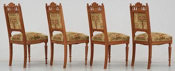 MÖBELGRUPP, 8 delar, nyrenässans, sent 1800-tal.