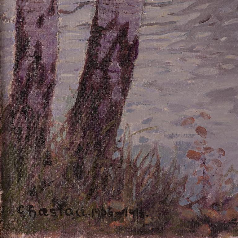 Gustaf Fjæstad, "Skvalpigt vatten i en vik" ("Moving water in a bay").