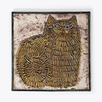 Lisa Larson, three stoneware wall reliefs and a mirror, Gustavsberg.