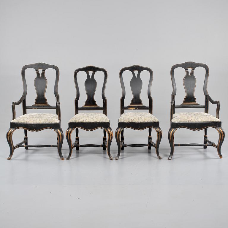 MATSALSMÖBEL, 5 delar, rokokostil, 1900-talets början.