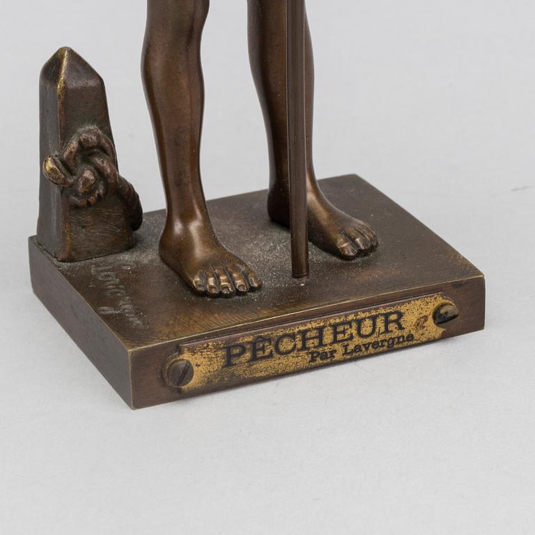 JEAN ADOLPHE LAVERGNE, after, bronze "Pecheur".