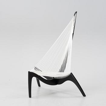 Jørgen Høvelskov, a 'Harp Chair' easy chair,  Christensen & Larsen, Copenhagen, Denmark, 1970's-80-'s.