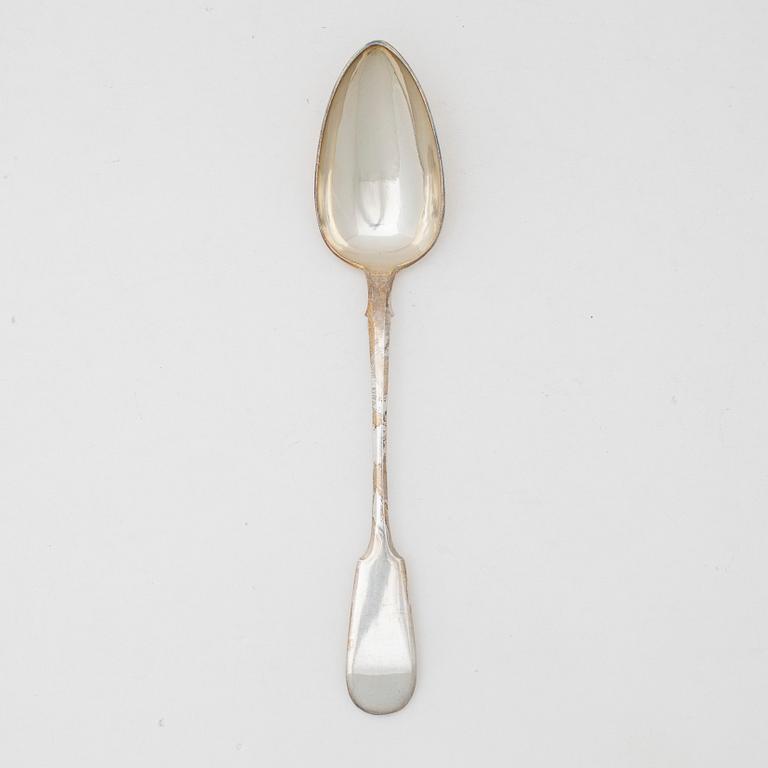 A Russian silver serving spoon, St Petersburg 1856.