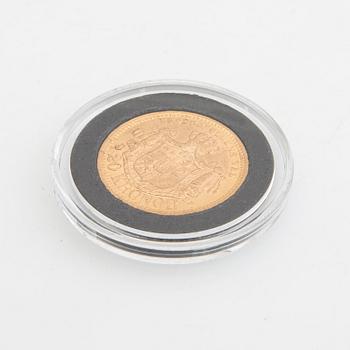 Gold coin Sweden, Oscar II 20 kr, 1878.