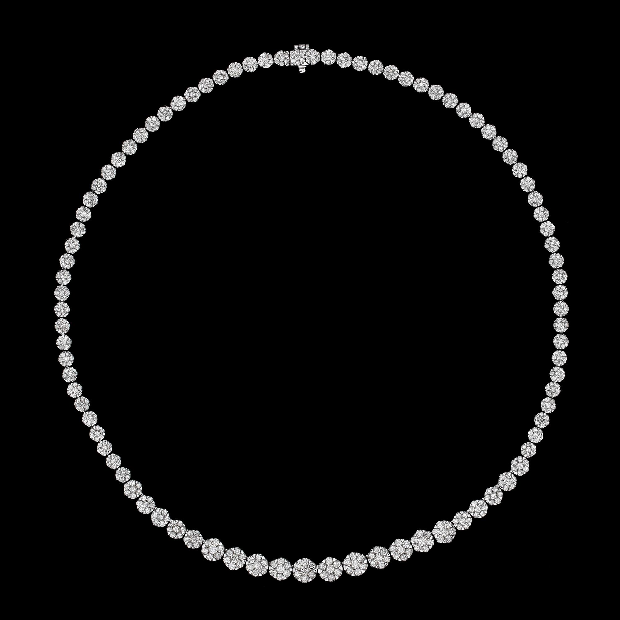 A brilliant cut diamond necklace, tot. ca 11.0 ct.