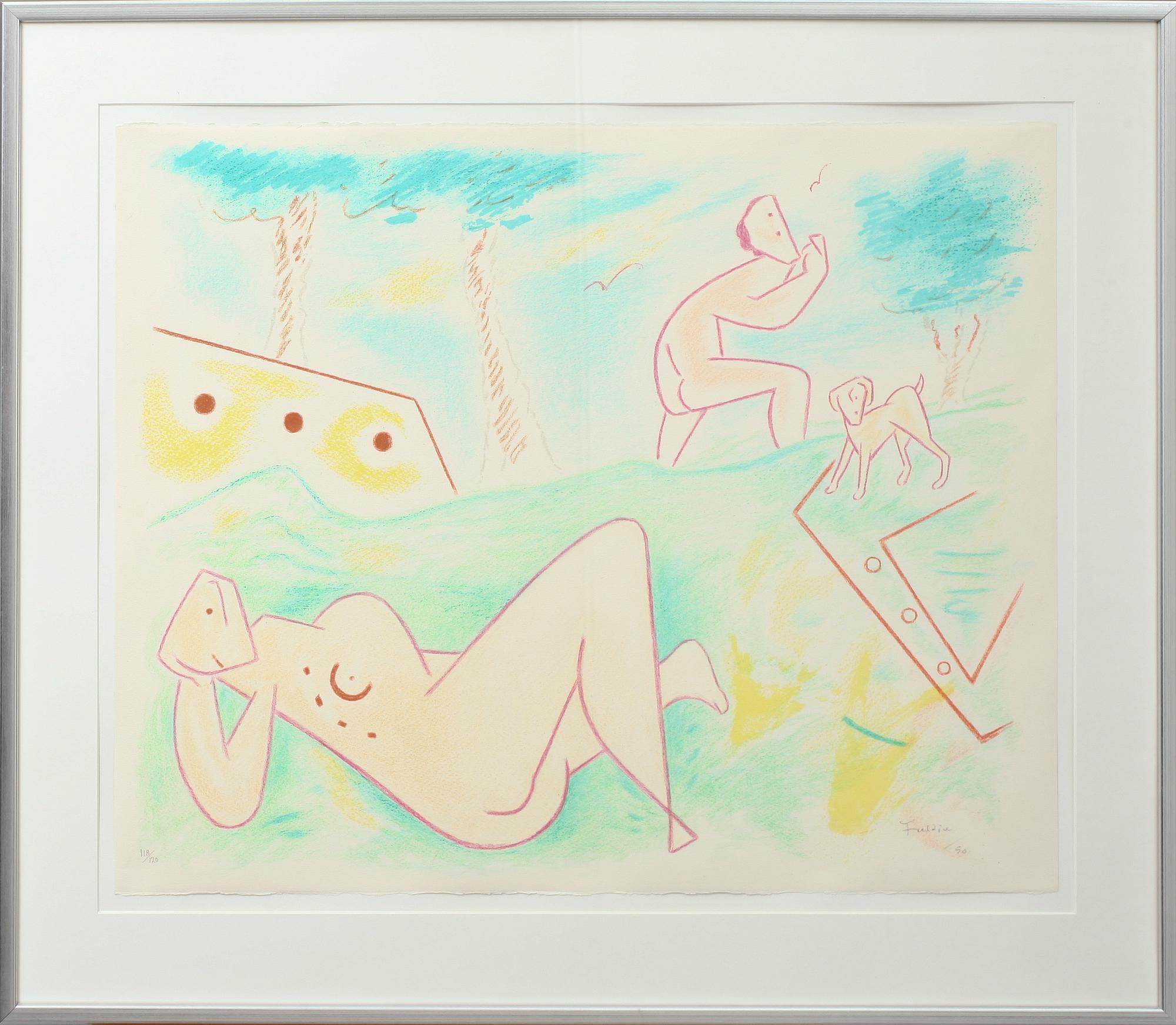 WILHELM FREDDIE, färglitografi, sign, numr 118/120 o dat -90.