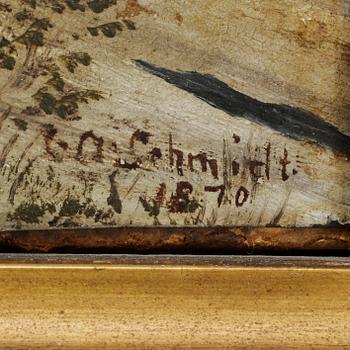 ALEXANDER C SCHMIDT, olja på plåt. Signerad och daterad 1870.