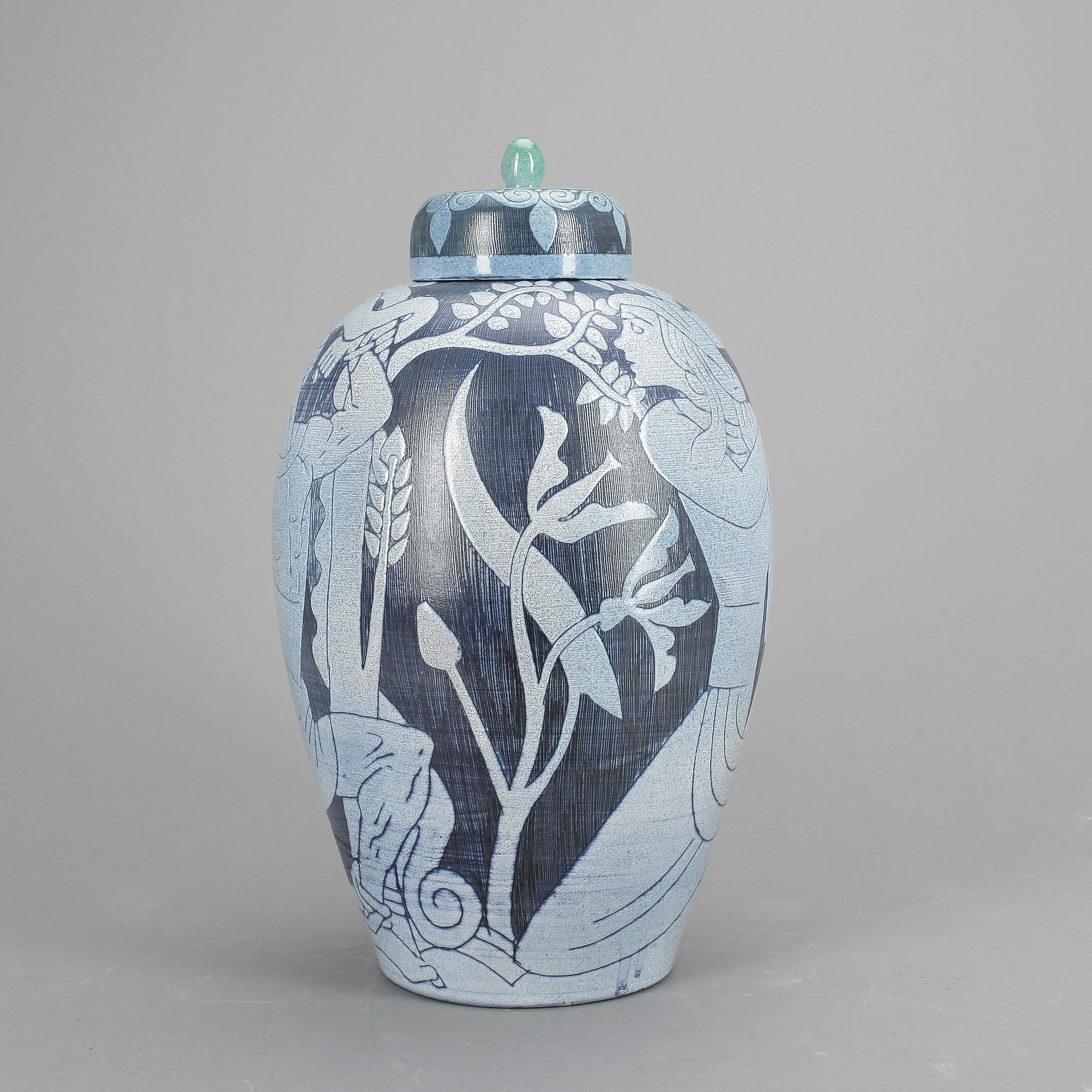 URNA MED LOCK, keramik, Marian Zawadsky, Tilgman 1960.