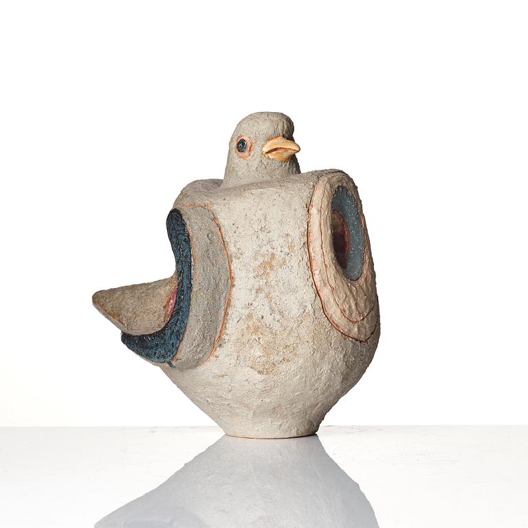 Tyra Lundgren, a chamotte stoneware sculpture of a bird, own studio, 1960.