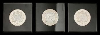 MINNESMYNT, 3 st, 200 kr, silver, Carl XVI Gustaf, 1996.