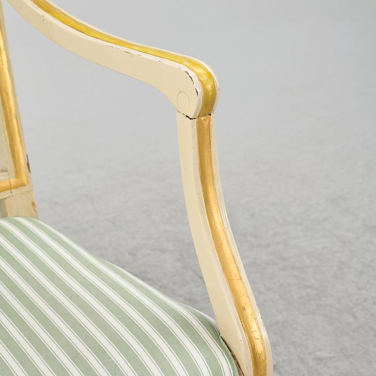 Karmstolar, ett par, gustaviansk stil 1800-tal.