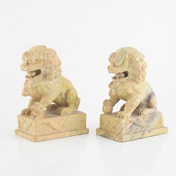 A pair of Chinese buddhist lions, 20th Century.