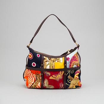 Salvatore Ferragamo,  nylon and leather handbag and wallet.