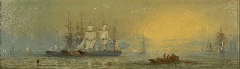 Adolphus Knell, Boats at anchor, a pair.