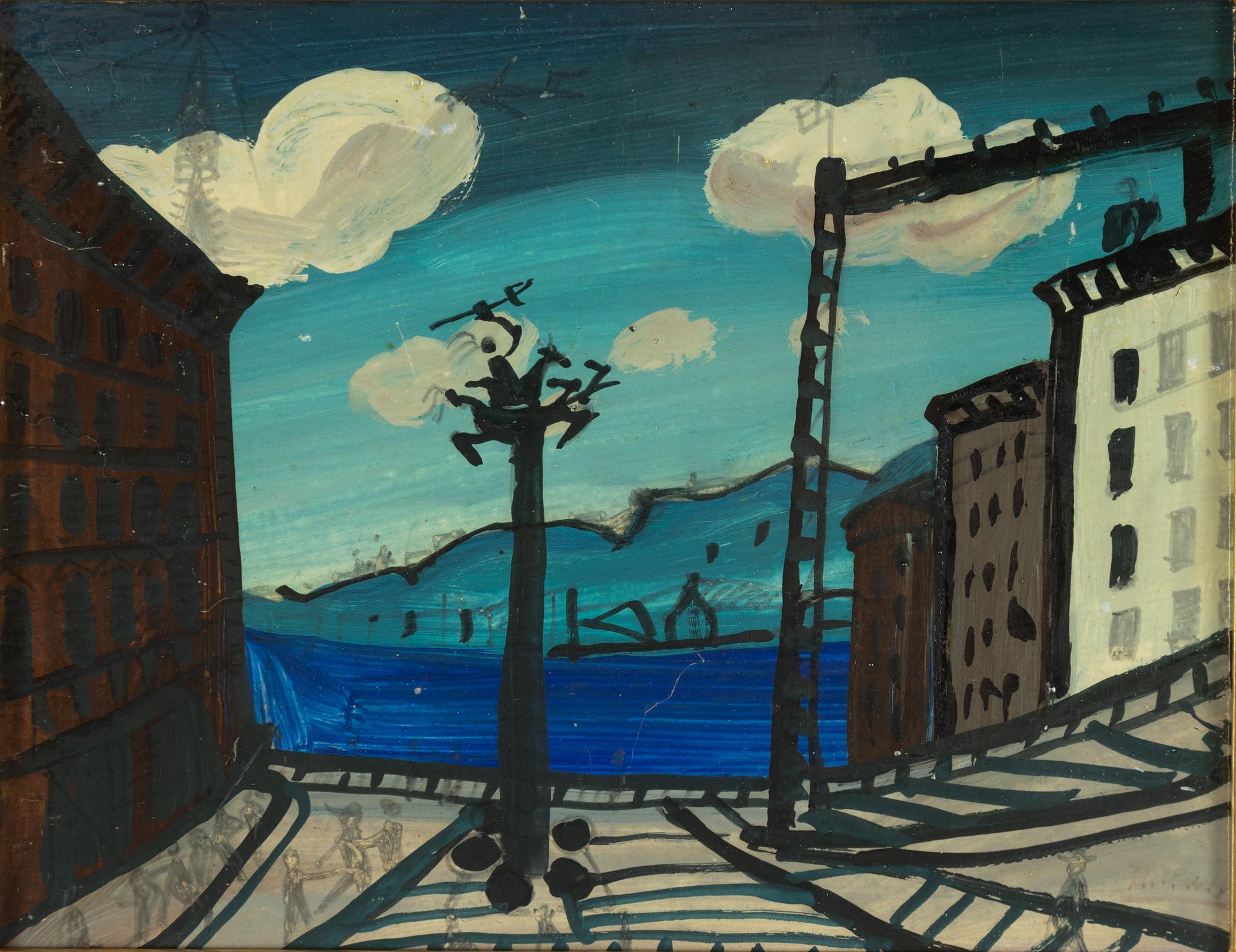 Roland Kempe, mixed media on panel.