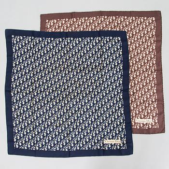Christian Dior, two silk scarves.