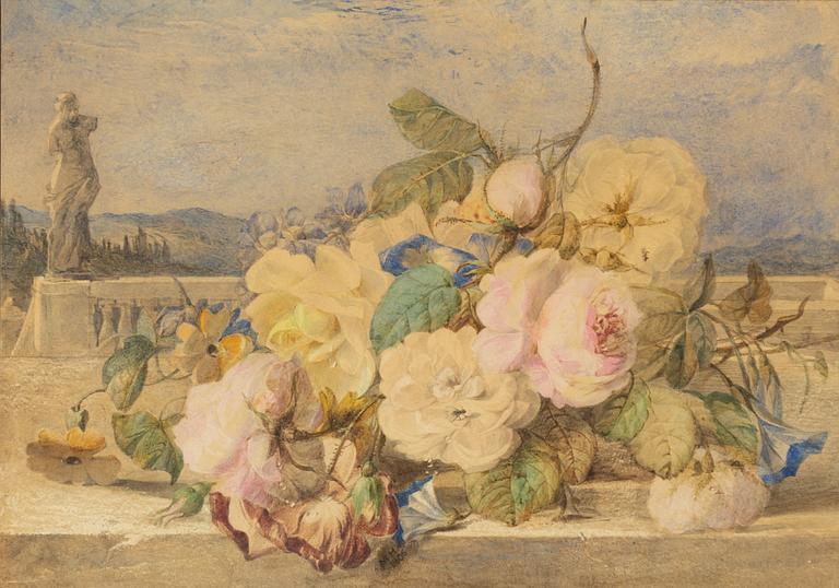 Okänd konstnär, 1800-tal, Blomsterstilleben.