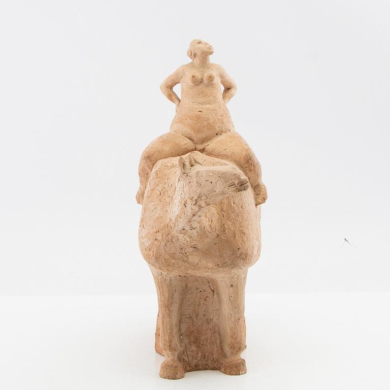 Åke Holm, skulptur, "Lady Godiva", signerad terracotta.