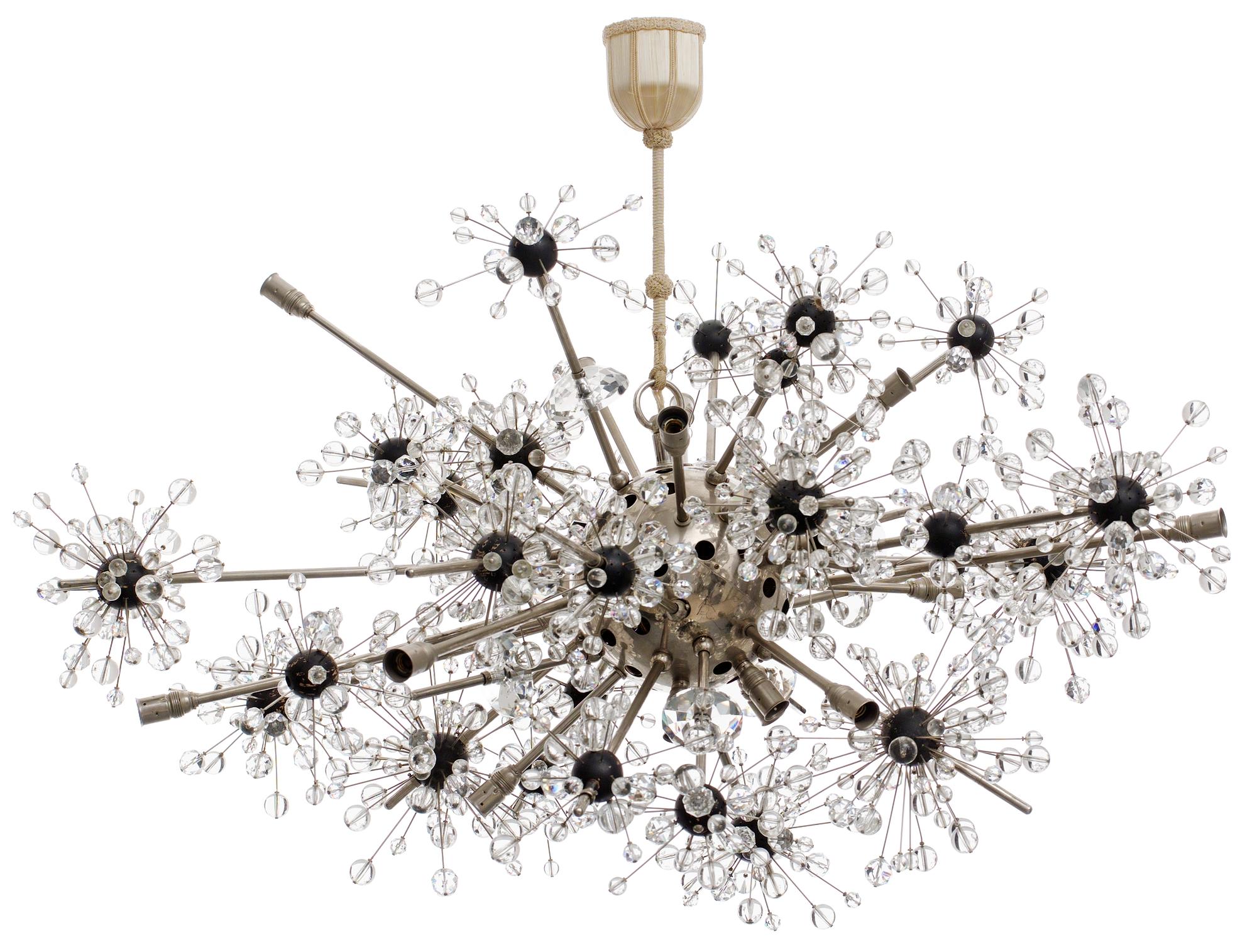 A J. & L. Lobmeyer chandelier, "Lights in The Met"/"Exploding Star", Vienna, Austria 1960's.
