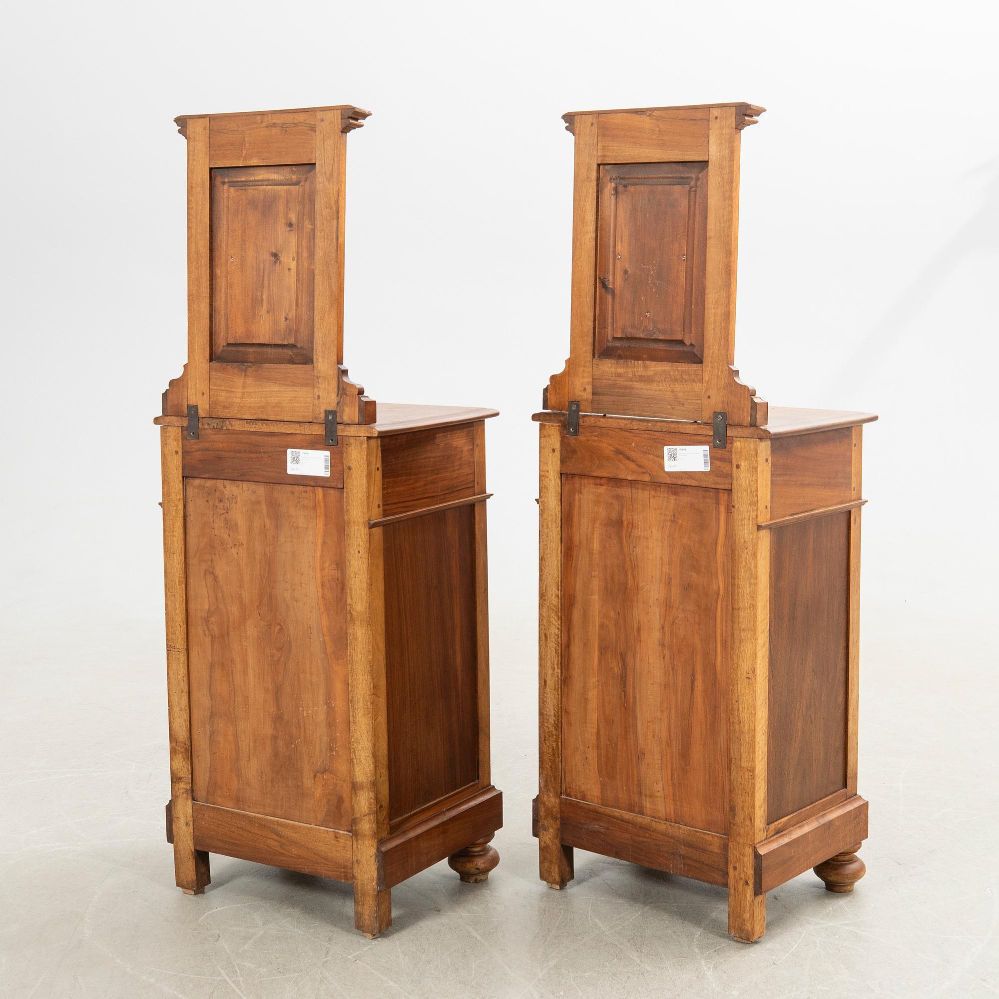 Nightstands, a pair, first half of the 20th century.