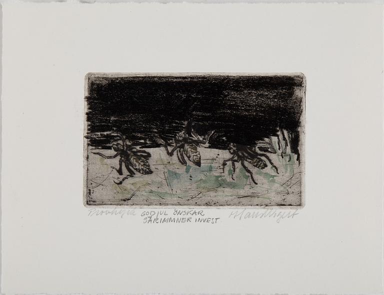 HANS WIGERT, 5 etchings, signed.