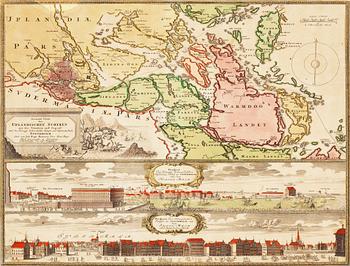 Johann Baptist Homann · JOHAN BAPTISTA HOMANN, karta. Kolorerat kopparstick, Nürnberg troligen 1716.