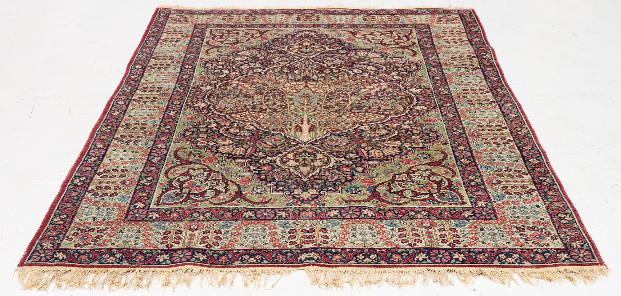 Matta, antik Kirman Laver, södra Persien, ca 221 x 141 cm.