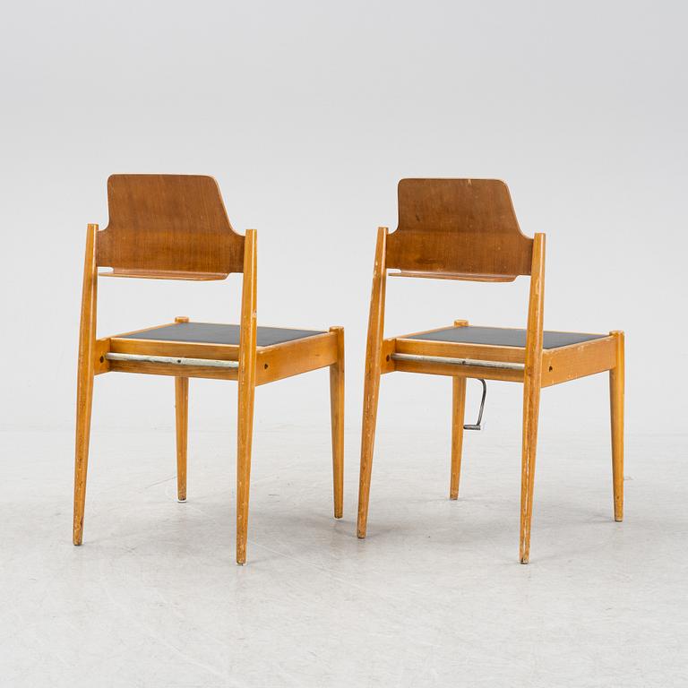 Egon Eiermann, eleven church chairs, from Kaiser Wilhelm Memorial Church, Berlin 1950s.