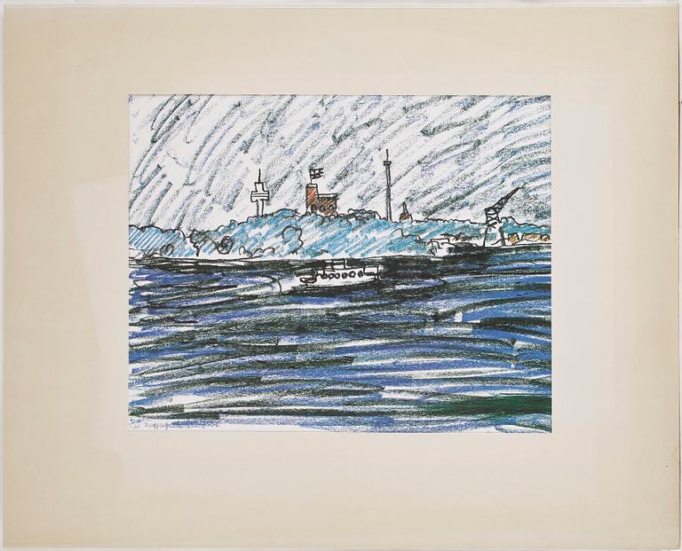 STIG CLAESSON (SLAS), färglitografi, signerad, provtryck, daterad -76. .