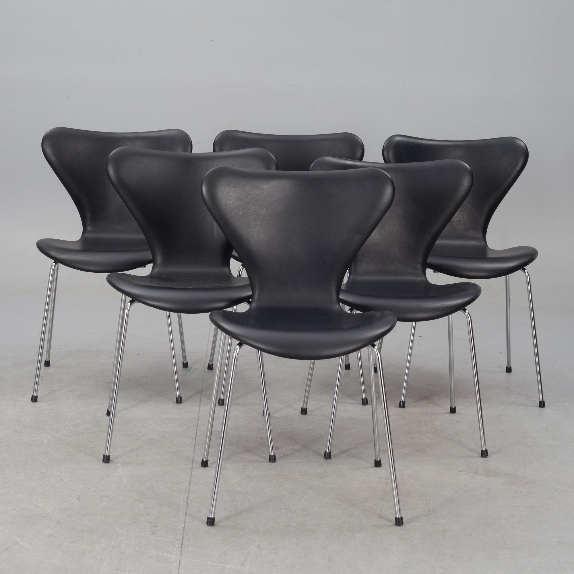 STOLAR, 6 st, "Sjuan", Arne Jacobsen, Fritz Hansen.