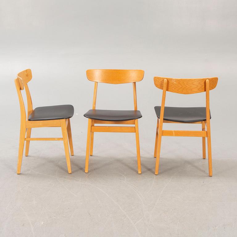 A set of six Danish beech chairs later part of the 20th century.