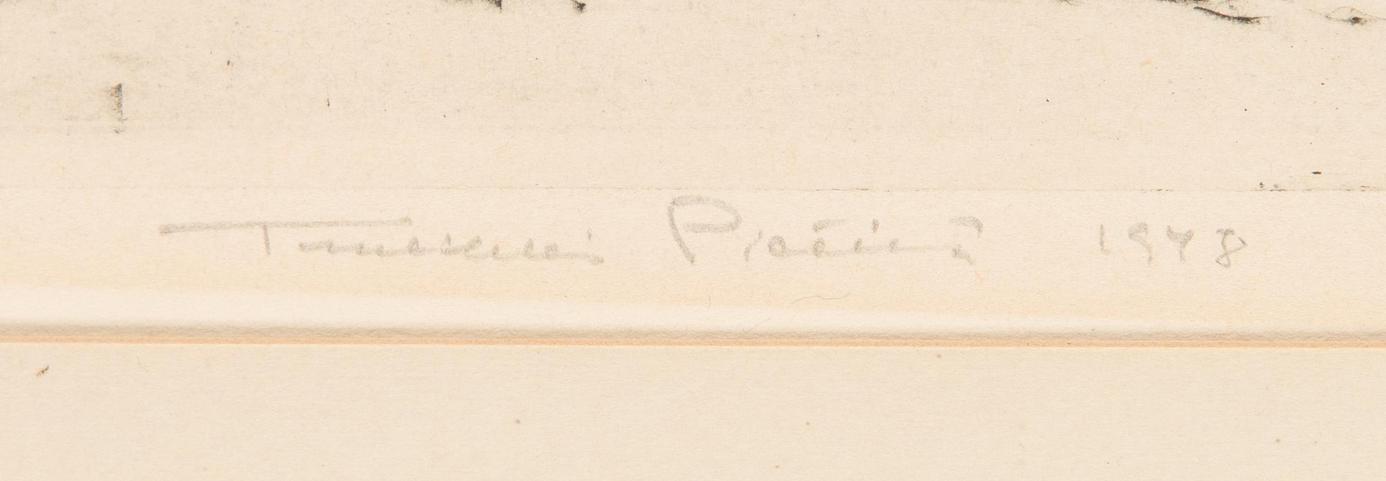 Tuulikki Pietilä, torrnålsetsning, signerad och daterad 1948, numrerad 7/20.