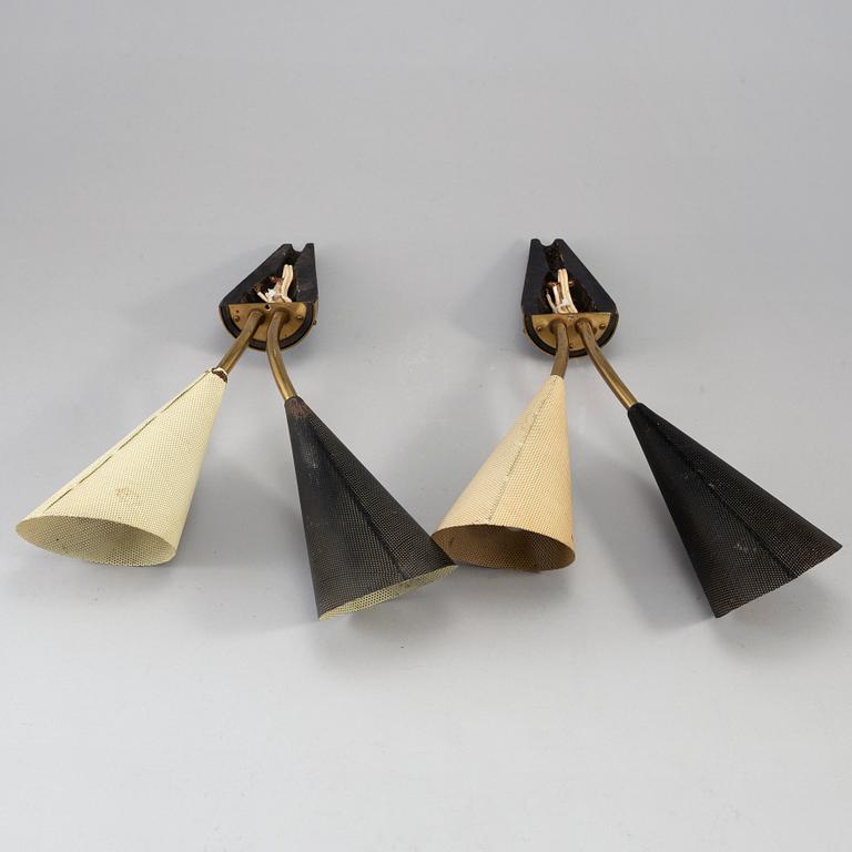 A pair of mid 20th century wall lights.