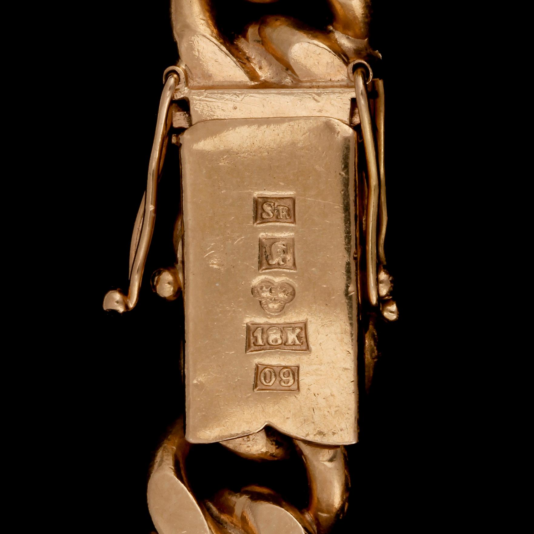 ARMBAND, 18k guld, Segir, Köping 1964. Vikt ca 79 gram.
