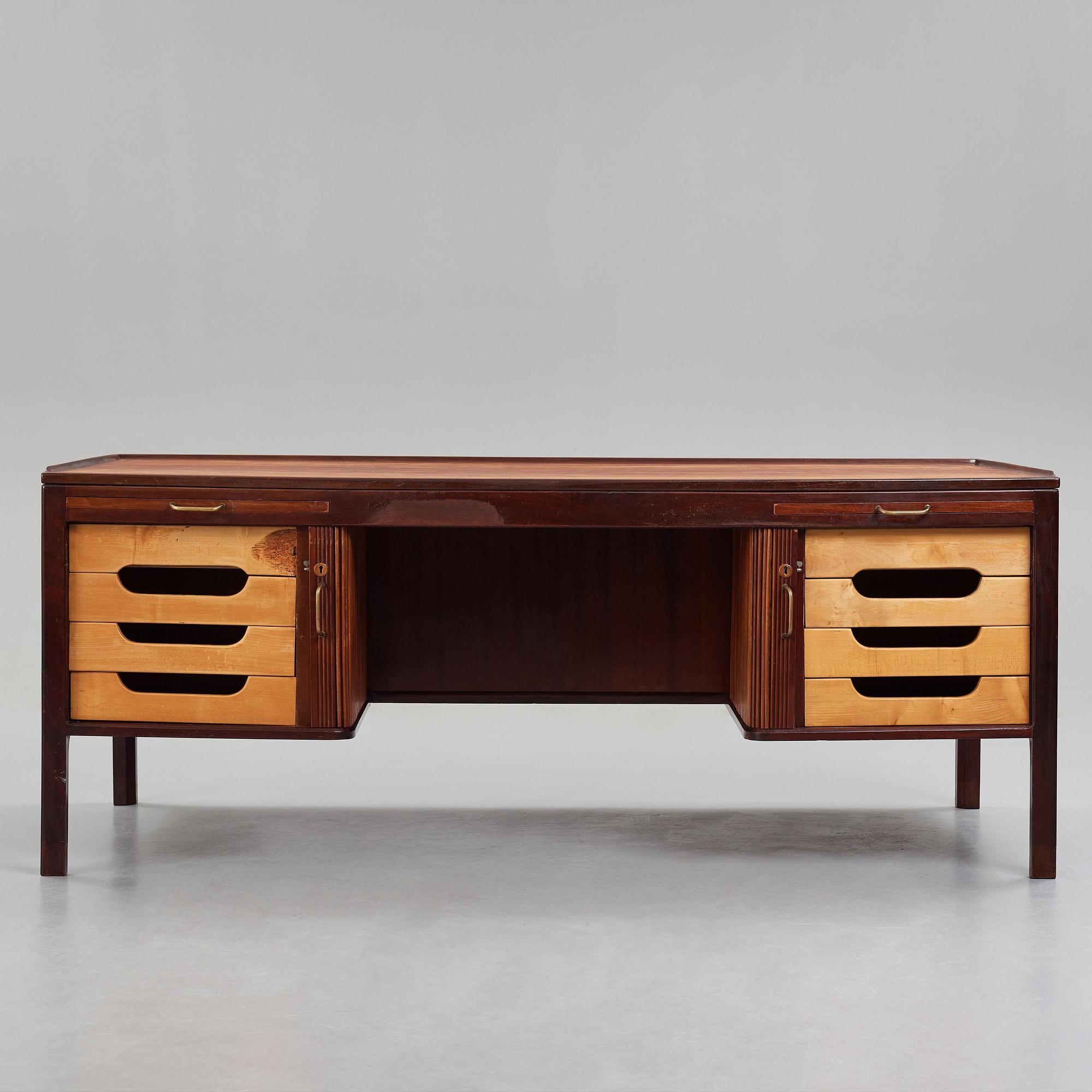 HANS J WEGNER, skrivbord, modell "A1515", Plan møbler, Danmark 1940-50-tal.