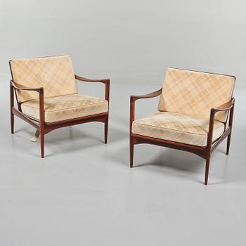 FÅTÖLJER, ett par, "Kandidaten", Ib Kofod-Larsen, OPE Möbler, Jönköping, 1960-tal.