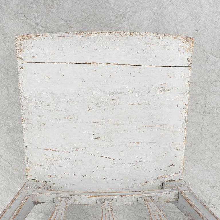 Two similar late Gustavian chairs, Sweden, around 1800.
