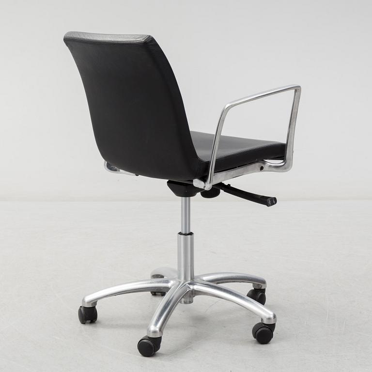 JORGE PENSI, a leather covered 'Gorka' office chair from Akaba.