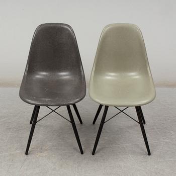 CHARLES & RAY EAMES, two 'DSW' fibreglass chairs from Vitra, 2018.