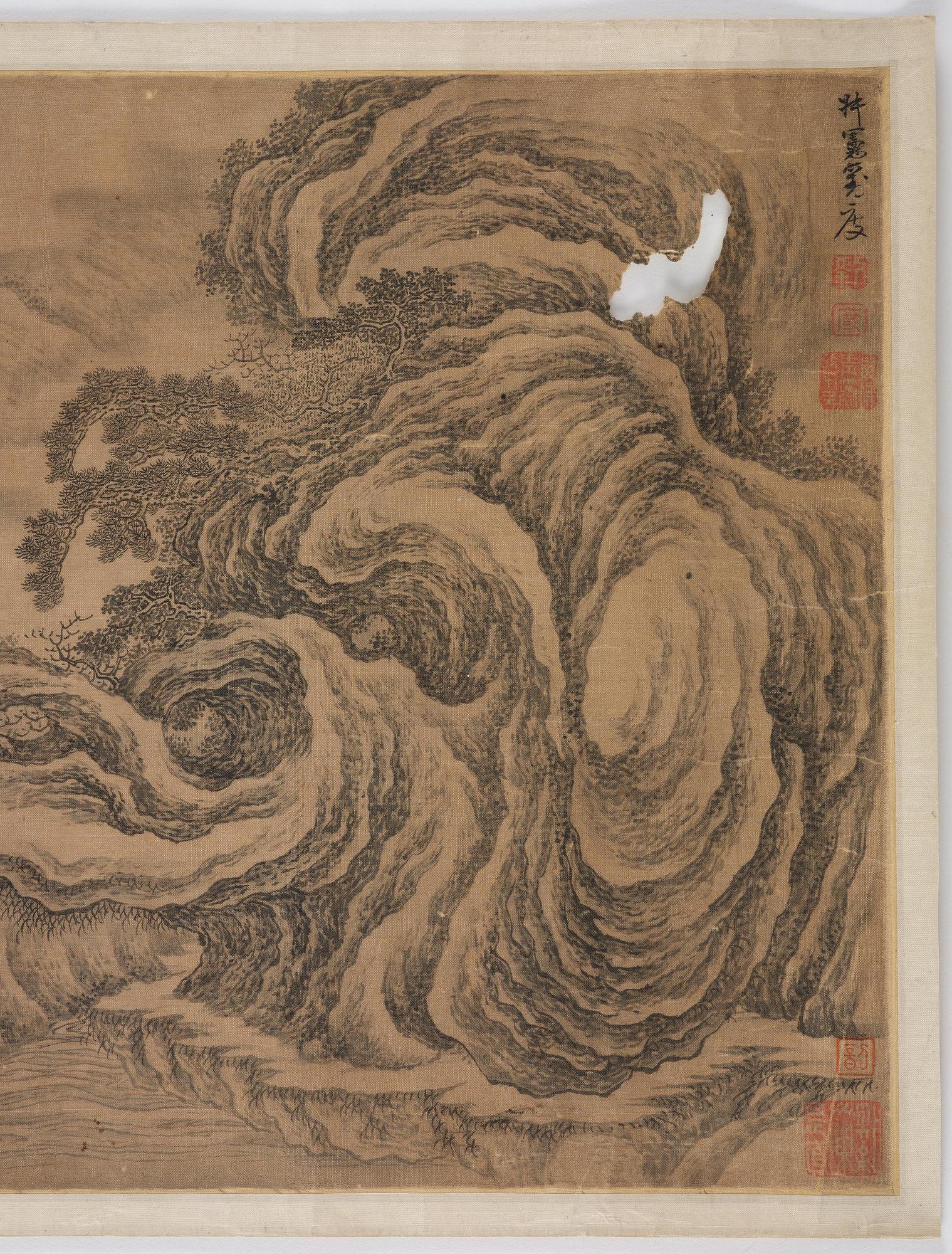 A Chinese scroll painting, attributed to Liu Du (17th century).