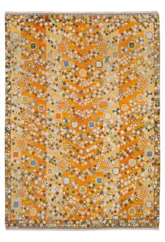 916. RUG. "Violetta gul". Knotted pile. 215 x 152,5 cm. Signed AB MMF BN.