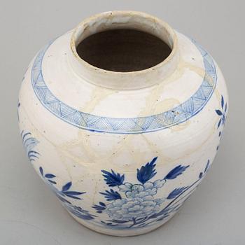 A faiance jar, 18th Century.