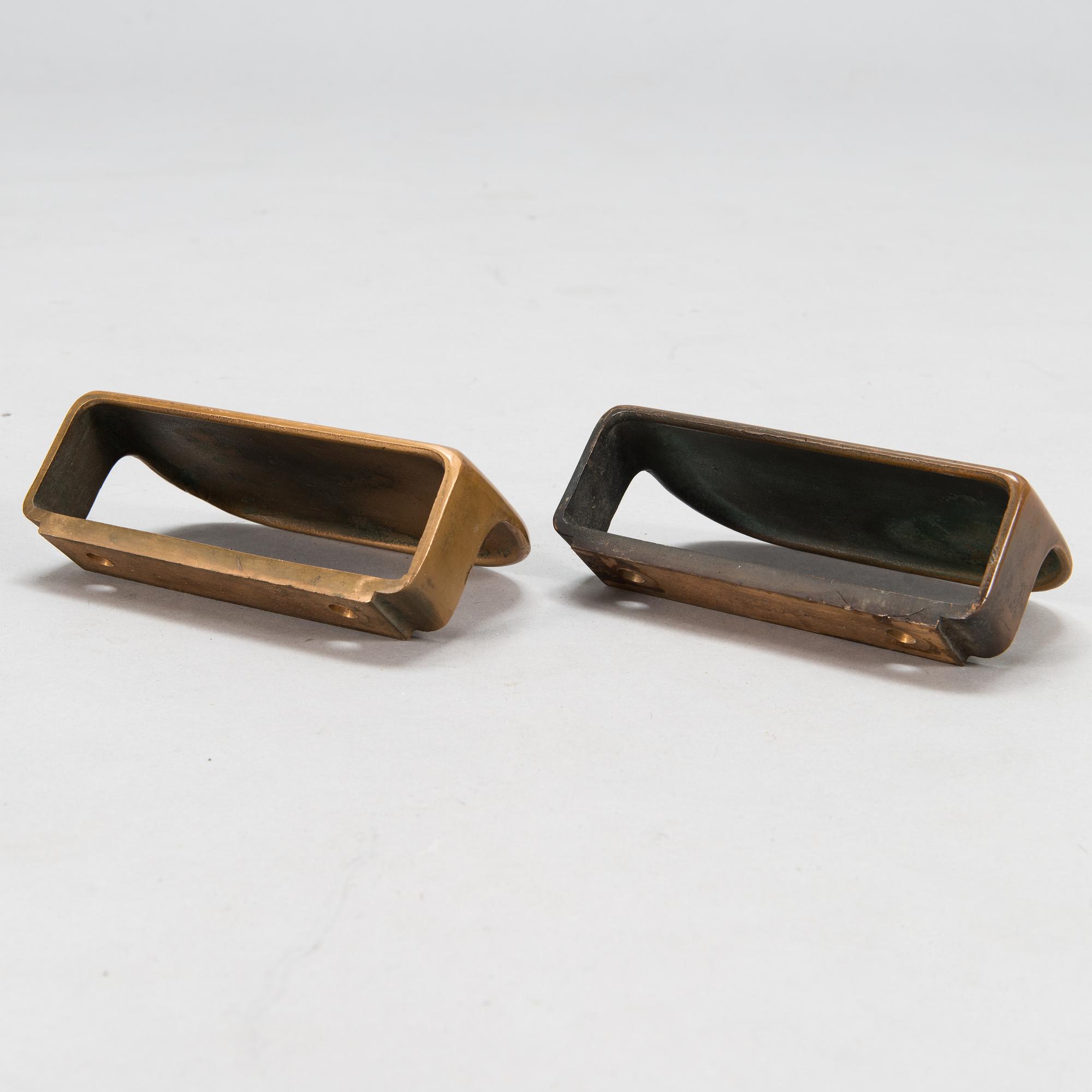 Ovenkahvoja, 2 paria, messinki, 1960/70-luku.