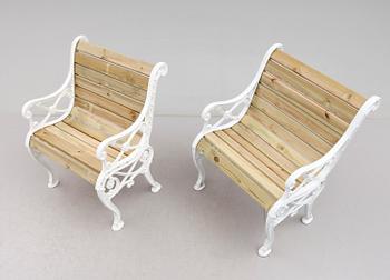 TRÄDGÅRDSSTOLAR, 1 par, 1900-talets andra hälft.