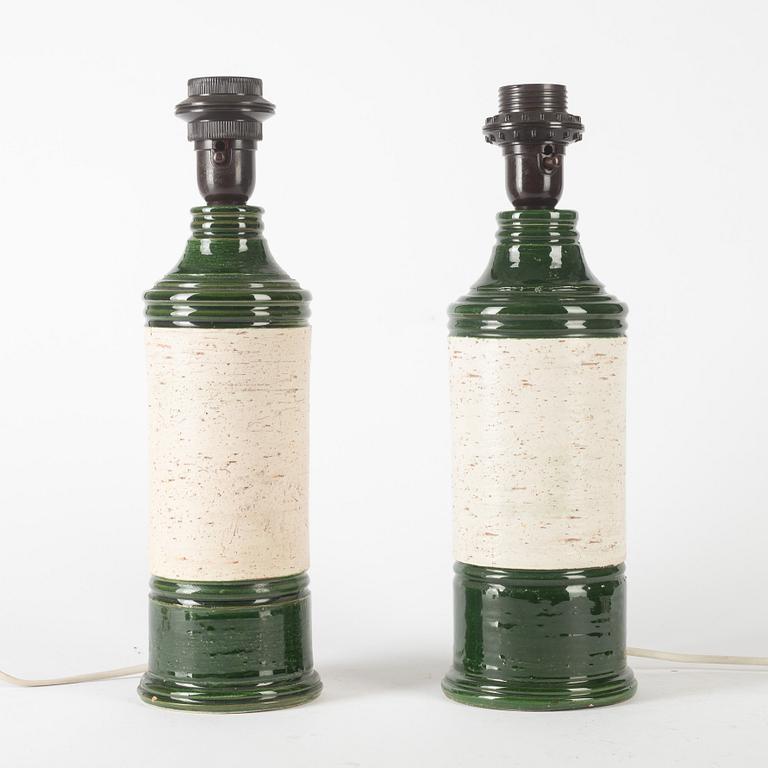 Table lamps, a pair, Bitossi for Bergboms, second half of the 20th century.
