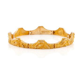 526. Björn Weckström, armband, "Golden bridge", 14K guld, Lapponia 1971.