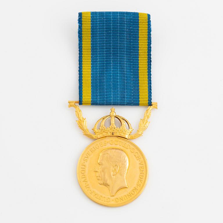 Medalj "För nit och redlighet i rikets tjänst" 18K guld.