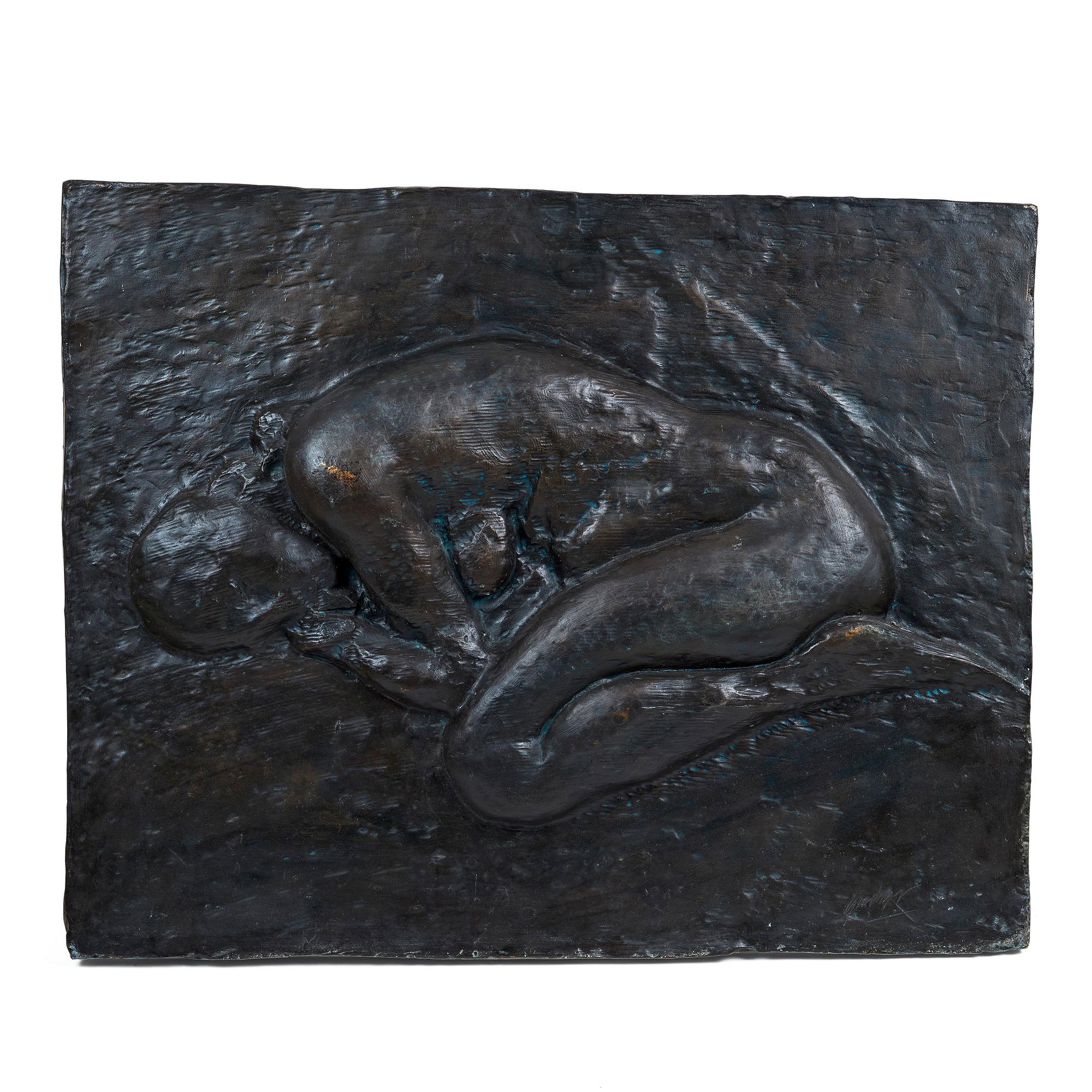Gudmar Olovson, relief/sculpture. Signed. Numbered. Foundry mark. Bronze, height 80 cm, length 62 cm.