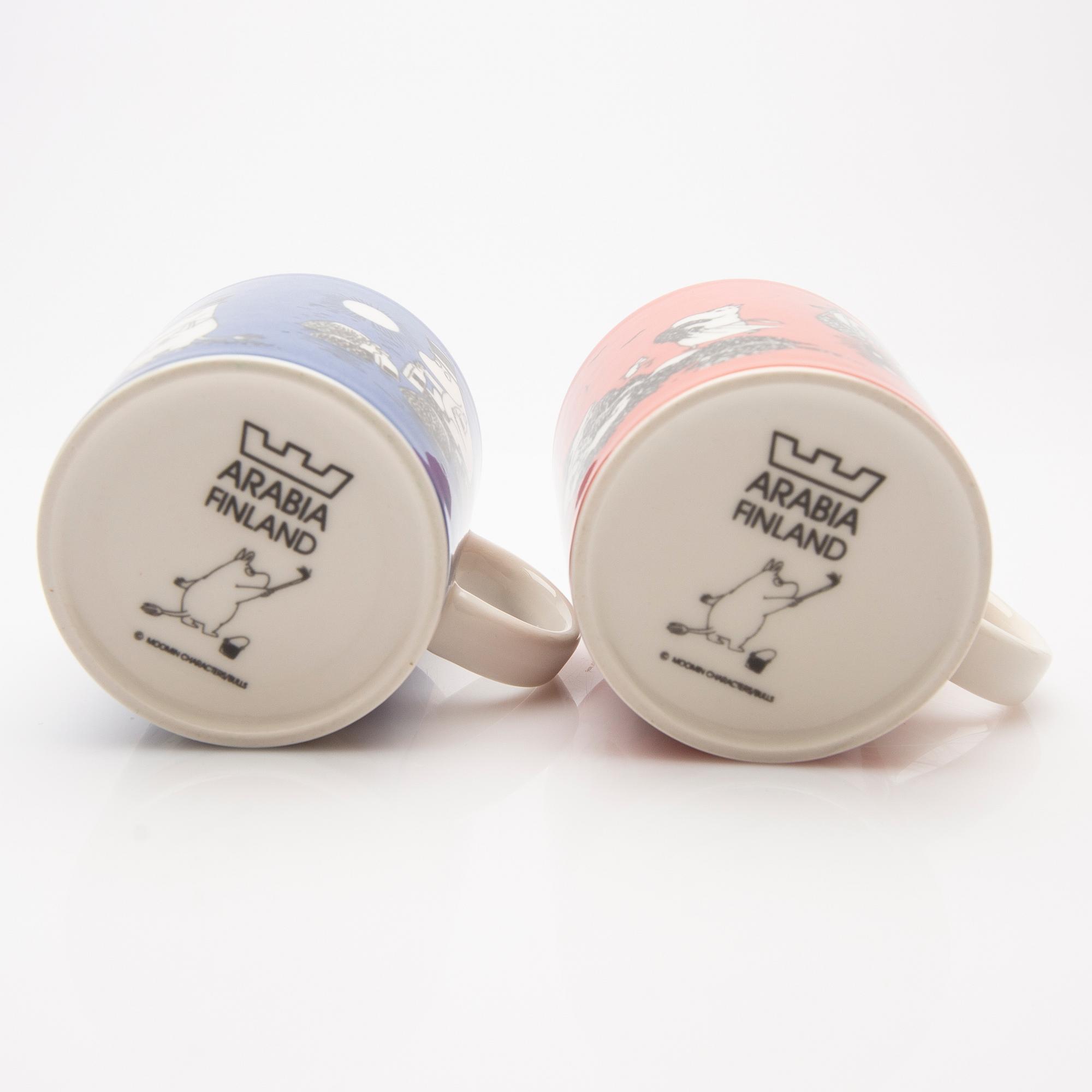 Moomin mugs, 2 pcs, Arabia, Finland, 1990-1999.
